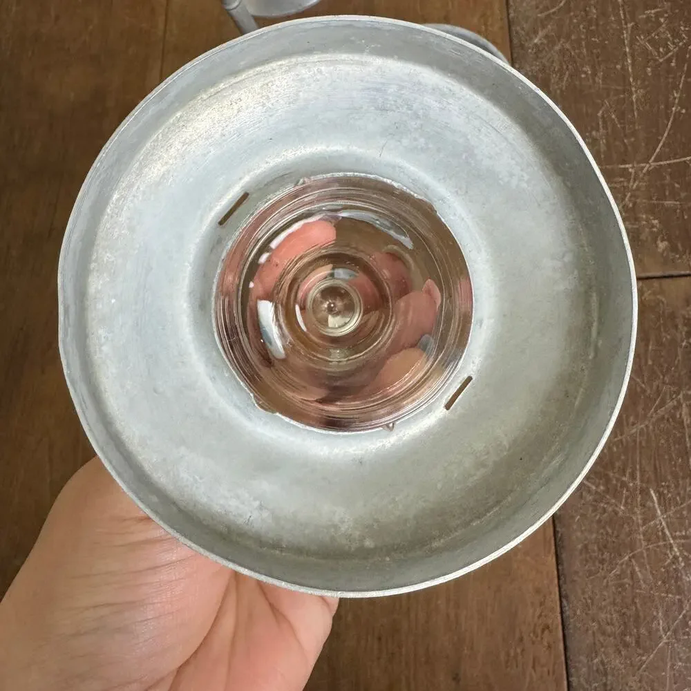 Art Deco Aluminum Pedestal Percolator Glass knob‎ and wood handle